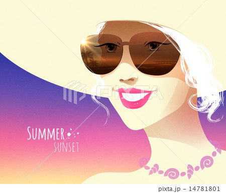 Girl wearing sunglasses.  14781801