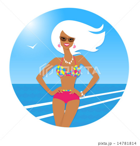 Tanned girl at the seaside. Tanned girl at the seaside. 14781814