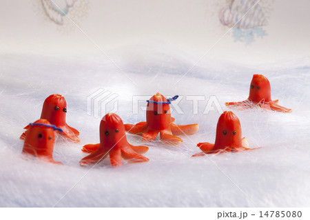 可愛い タコ ウインナーソーセージの写真素材