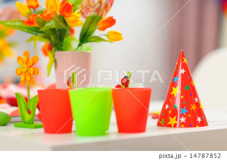 Closeup on table decorated for celebration Closeup on table decorated for celebration 14787852