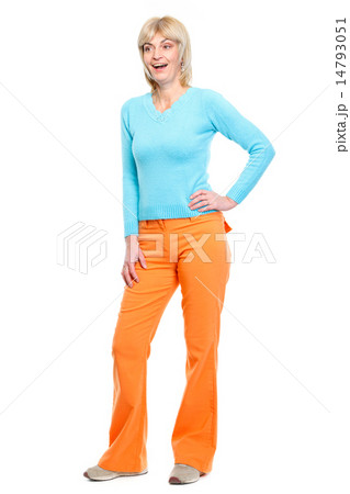 Full length portrait of surprised middle age woman Full length portrait of surprised middle age woman 14793051