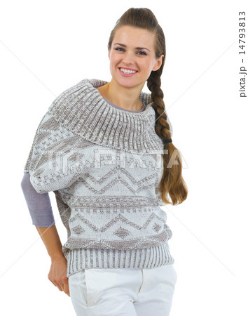 Portrait of happy woman in sweater Portrait of happy woman in sweater 14793813