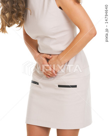 Closeup on young woman having stomach pain 14794640
