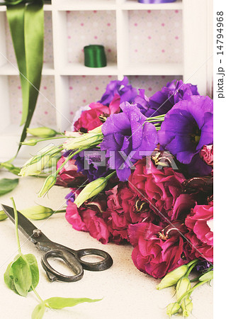bunch of  violet and mauve  eustoma flowers bunch of  violet and mauve  eustoma flowers 14794968