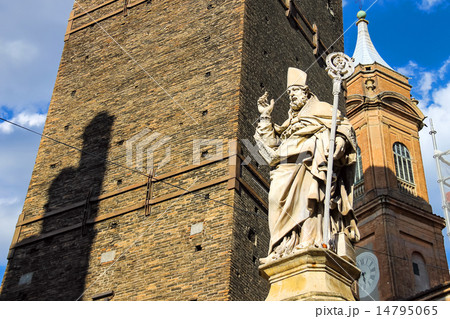 Statue of Bishop St. Petronius in Bologna. Italy 14795065