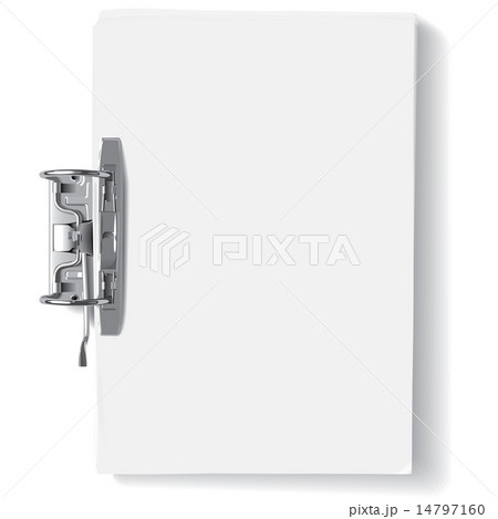 Binder metal clip and stack of paper sheets 14797160