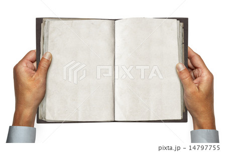 vintage book over white with path 14797755