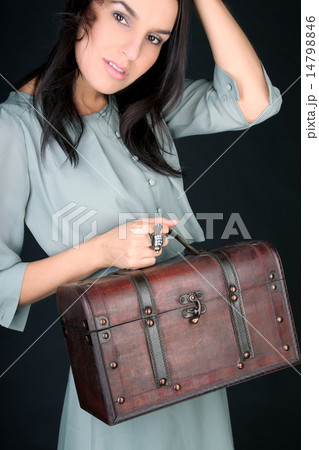 Woman with suitcase 14798846