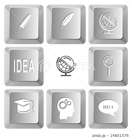 felt pen, feather, globe and clock, idea, globe and loupe, magni 14801376