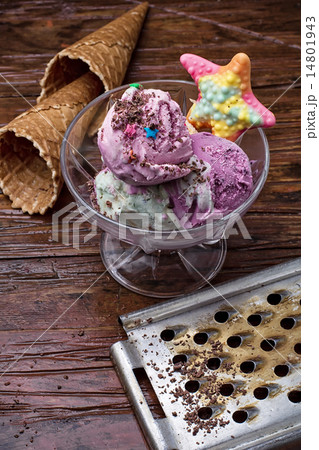 fruit ice cream in bowl fruit ice cream in bowl 14801943