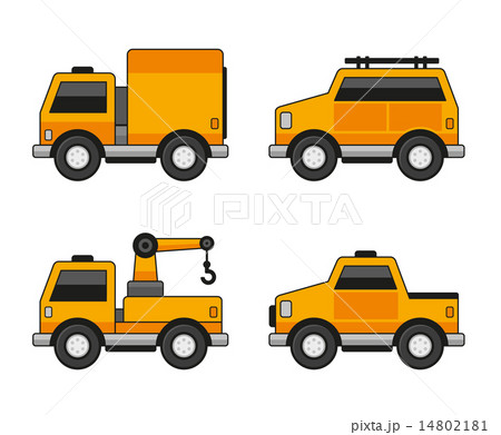 Orange Car Icons Set. Vector 14802181