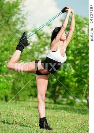 Woman doing stretching exercise. Yoga Woman doing stretching exercise. Yoga 14807197