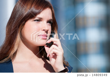 Businesswoman make call by mobile phone. Businesswoman make call by mobile phone. 14809349