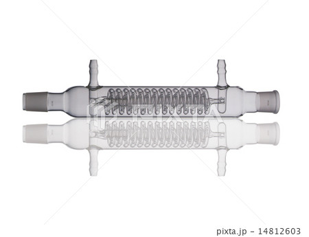 chemical glassware with reflection on background. 14812603