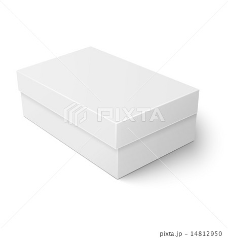 White cardboard shoebox template. 14812950