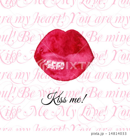 Vector background with red lips 14814033