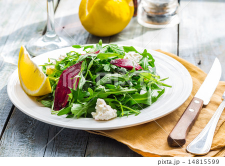 Fresh green salad with beets, goat cheese, olive Fresh green salad with beets, goat cheese, olive 14815599