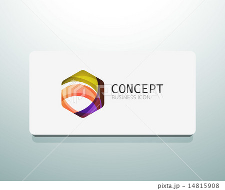 Abstract logo design, wave shape hexagon 14815908