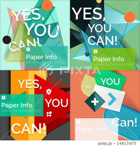 Set of flat design square banners 14815975