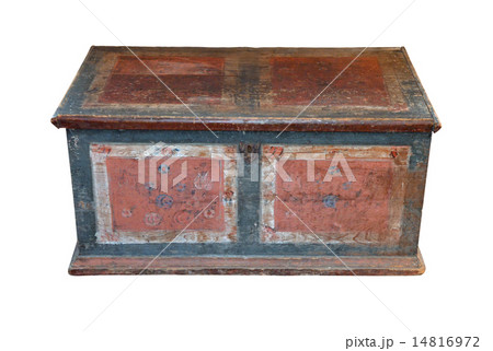 Original wooden chest from the 18th century 14816972