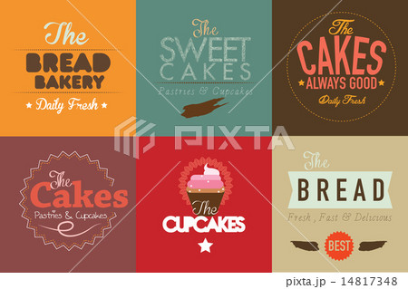 set of vintage retro bakery labels and logo badges 14817348
