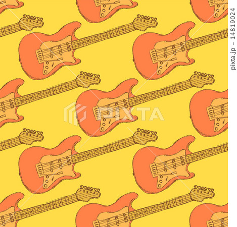 Sketch electric guitar musical instrument 14819024