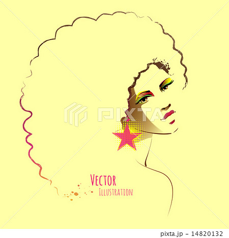 Disco Girl With Afro Hairstyle のイラスト素材