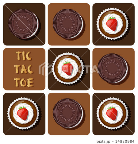 Tic-Tac-Toe of cup cake and cookie Tic-Tac-Toe of cup cake and cookie 14820984