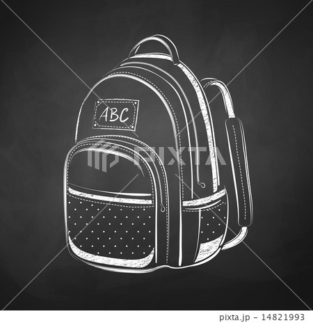 Chalkboard drawing of school bag Chalkboard drawing of school bag 14821993