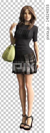模特婦女與燙髮袋 14824858
