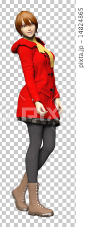 燙髮粗呢外套女性與景深 14824865