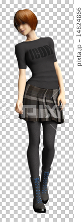 女性與燙髮模型類型 14824866