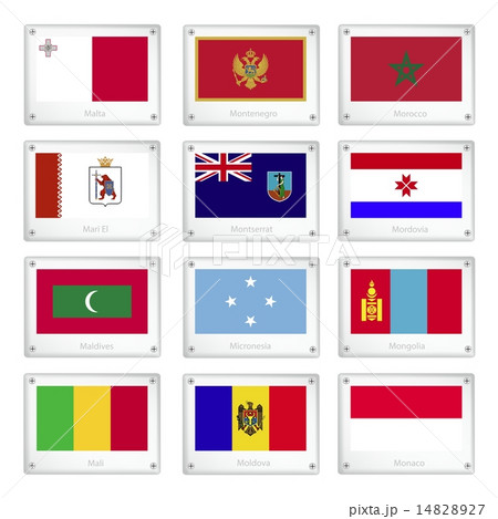 Official National Flags on Metal Texture Plates 14828927