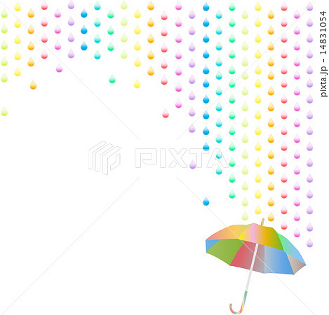 梅雨 虹色の雨のイラスト素材
