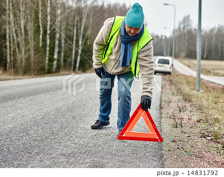 Male and warning triangle 14831792