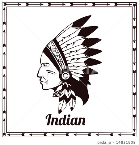 American indian chieftain black sketch 14831908