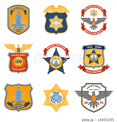 Police Badges Coloredのイラスト素材