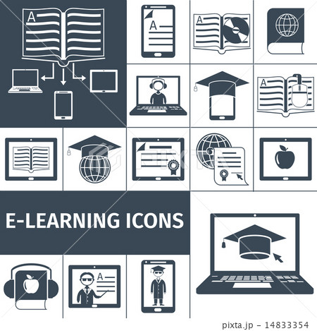 E-learning Icon Black Set E-learning Icon Black Set 14833354