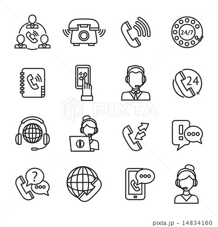 Call Center Outline Icons Set Call Center Outline Icons Set 14834160