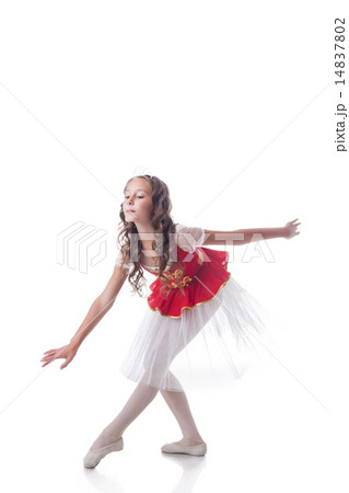 Graceful ballerina dancing, isolated on white 14837802