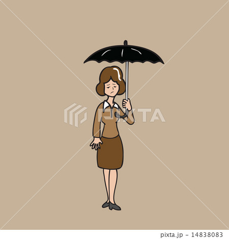 Woman holding black umbrella Woman holding black umbrella 14838083