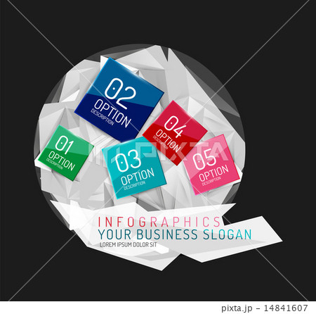 Modern polygonal origami paper infographics 14841607