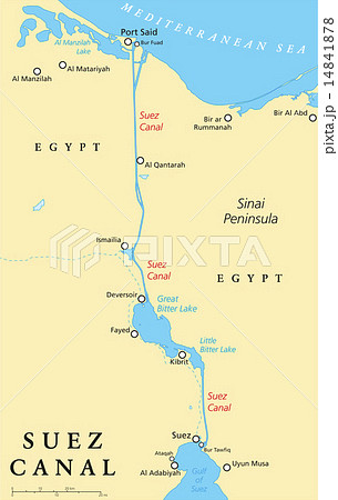 Suez Canal Political Map 14841878