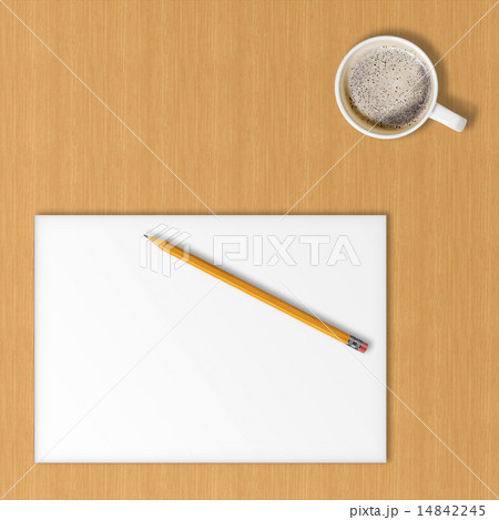 Sheet of office paper, yellow pencil Sheet of office paper, yellow pencil 14842245