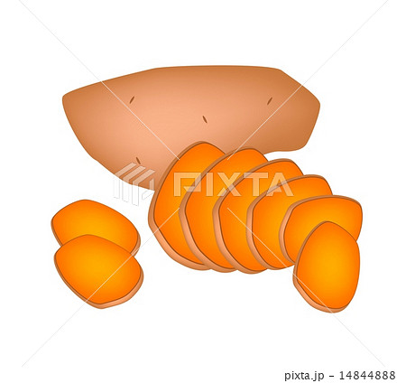 Delicious Fresh Sweet Potatoes on White Background 14844888