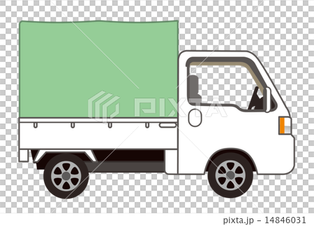 軽トラックの絵　幌付人物無し 14846031