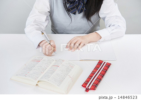 勉強する女子高生 14846523