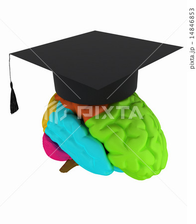 graduation hat on brain 14846853