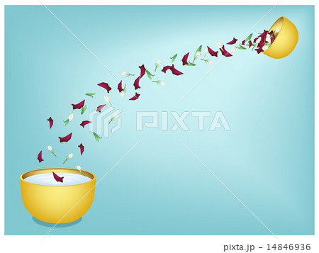 Flower Corolla Falling in Water Bowl Flower Corolla Falling in Water Bowl 14846936