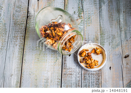 process of making biscuits, shortbread dough raw 14848191